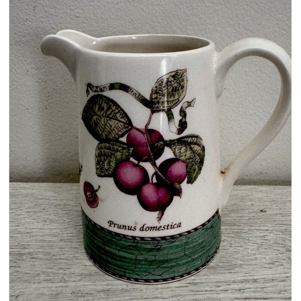 Wedgwood Sarah's Garden Queen's Ware Pitcher Jug Fruit Compote Prunus Domestica
